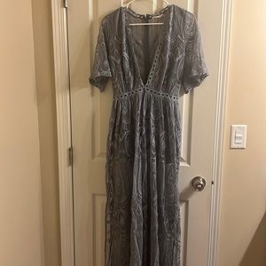Maxi dress. Light blue. Medium.